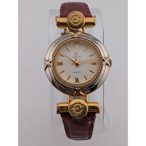 Vintage Elgin Watch Women 27mm Case Aligator Embossed Leather Band- New Battery